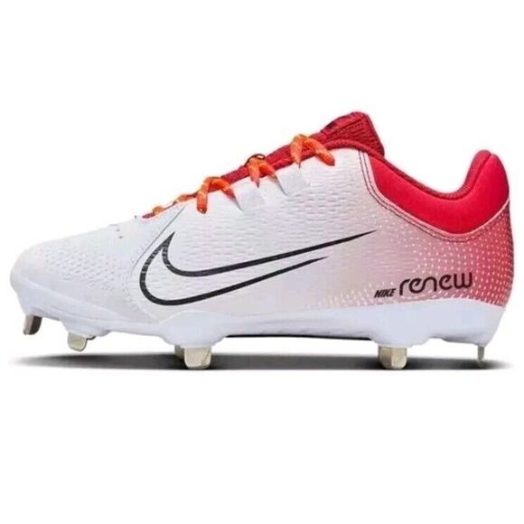 NEW Nike Womens‎ Hyperdiamond 4 Pro Softball Cleat White/Red CZ5920-600 Size 8 - Picture 2 of 16